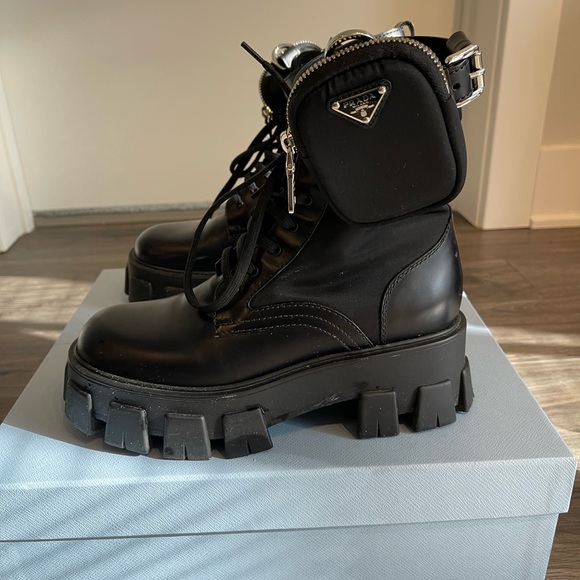 Prada Monolith Boots with Pouch - Picture 2 of 11
